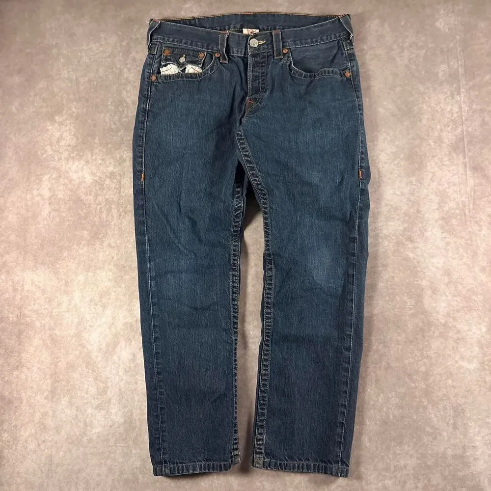 true religion ricky stitched logos slim fit jeans